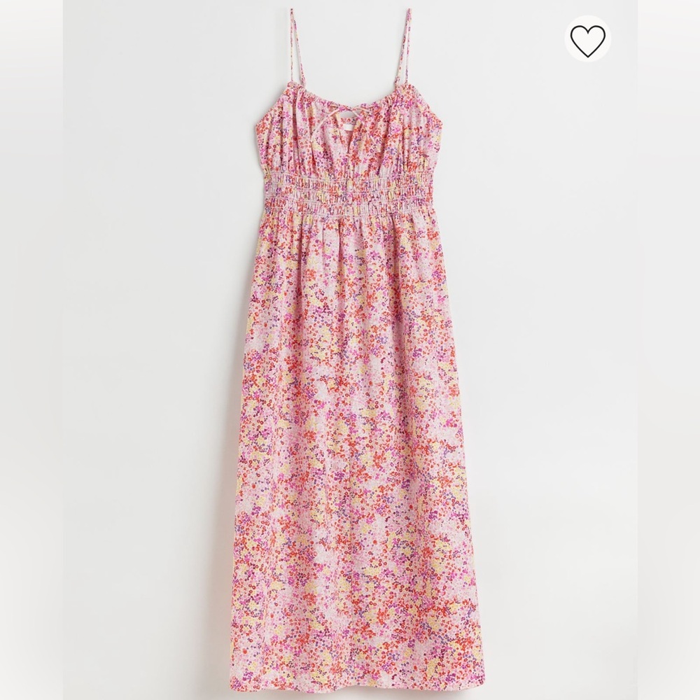 H&M smocked cotton dress - adjustable straps